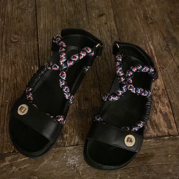 Sandro Helga Black Rope Sandals - Picture 2 of 6
